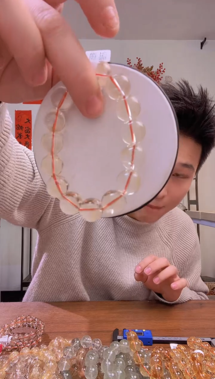 【闪购商品】黄晶手串未镶嵌14+mm巴西黄水手串