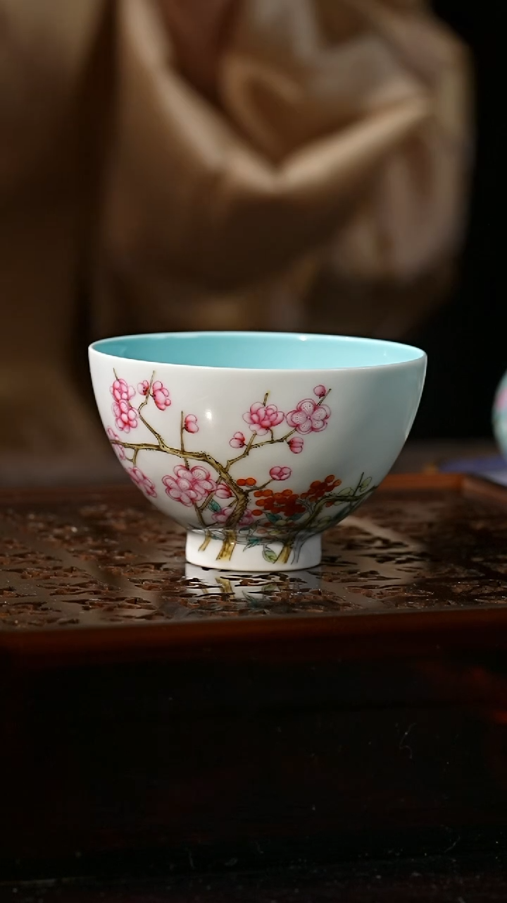 【闪购商品】杯溢珍堂丨珍珠白釉桃花杯