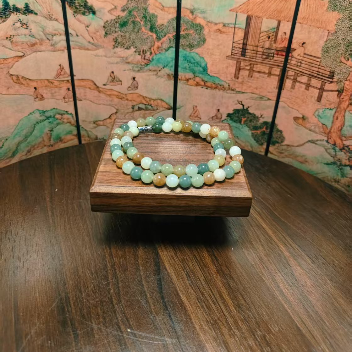 Z和田玉多宝圆珠项链0622