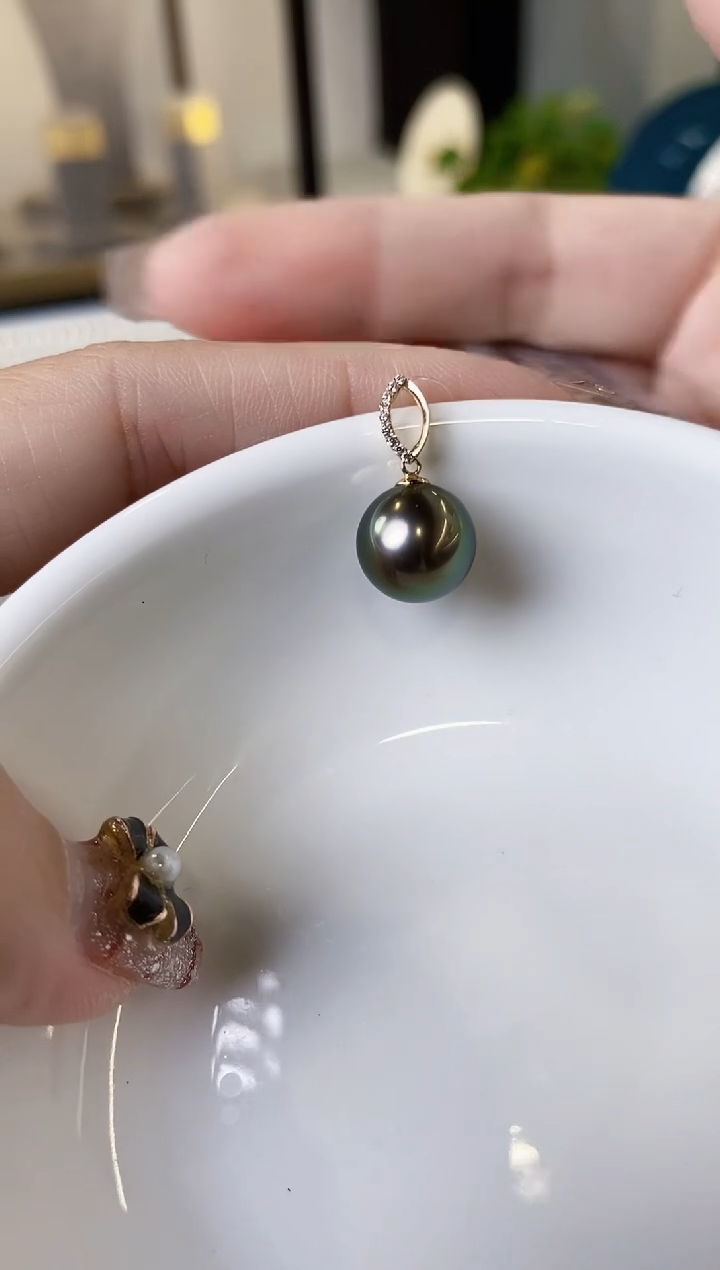 【闪购商品】海水珍珠吊坠(不含链)18K金镶嵌10-11海水珍珠吊坠