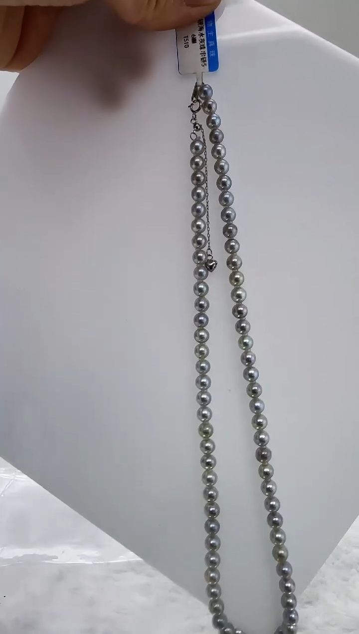 【闪购商品】海水珍珠DA银S925镶嵌灰珠串6 t510
