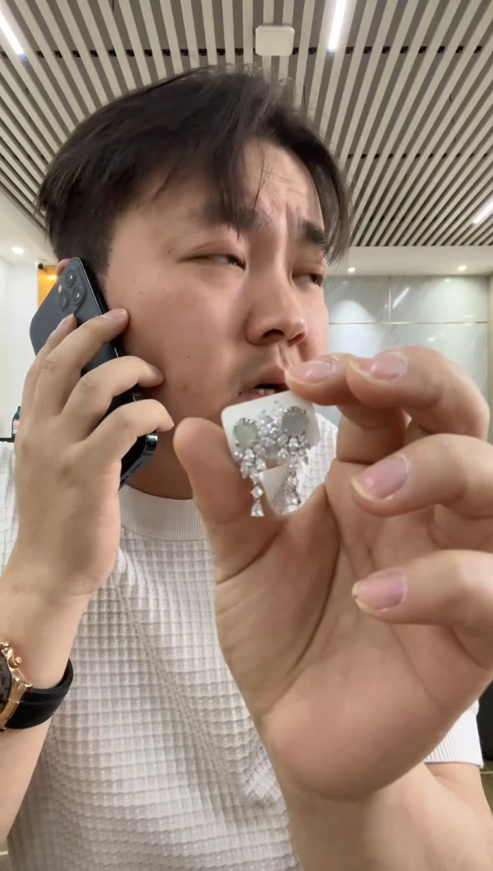 【闪购商品】翡翠耳饰银S925镶嵌耳环