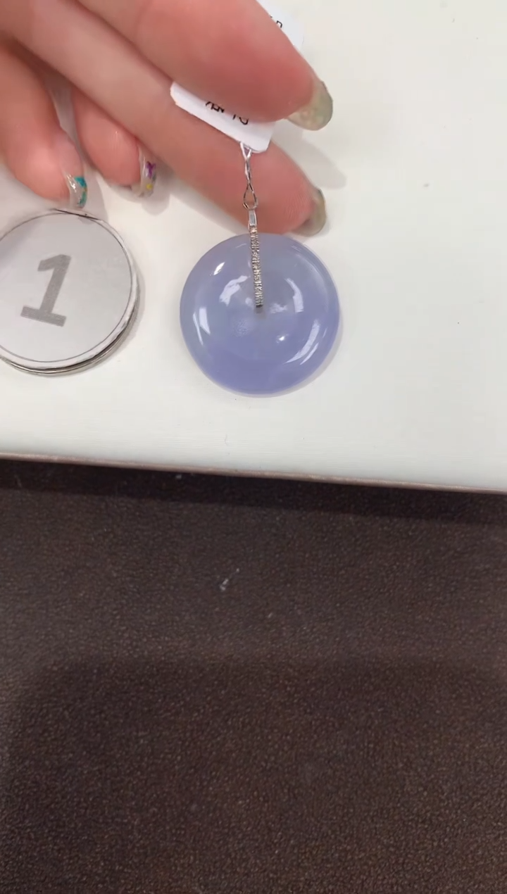 颈饰18K金镶嵌翡翠天然缅甸A货翡翠