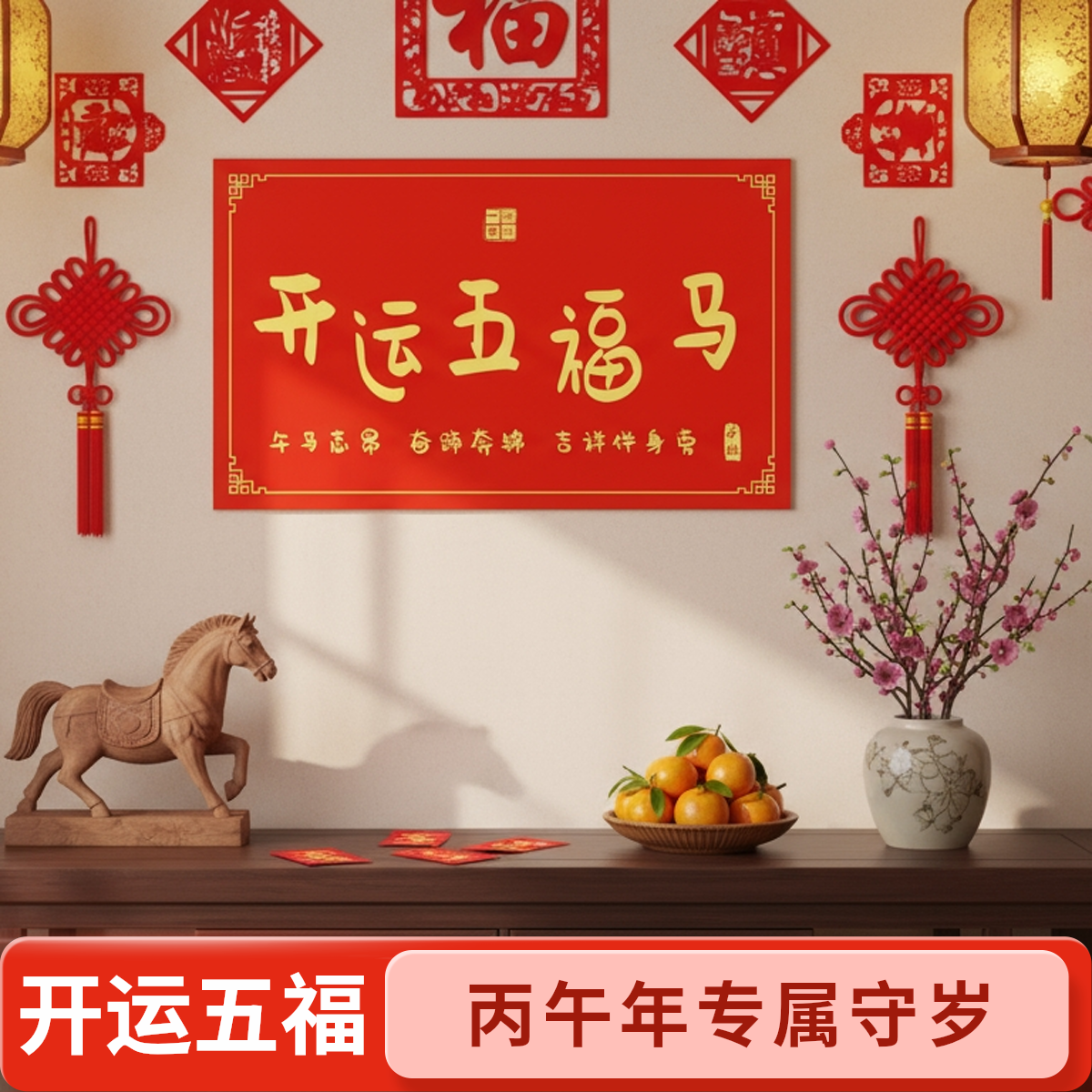 【开年生肖泥塑焕新五福卡】2026年开运五福十二生肖元辰贴生肖福卡