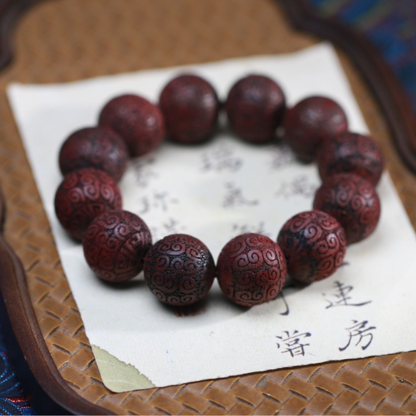 曹总文玩】20mm文玩沉香木串手链FZ908