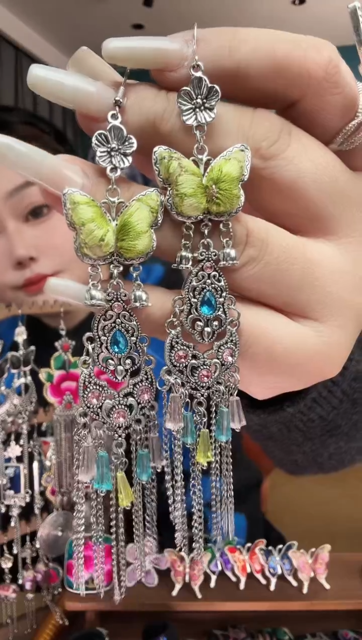 刺绣纯手工民族风刺绣耳环