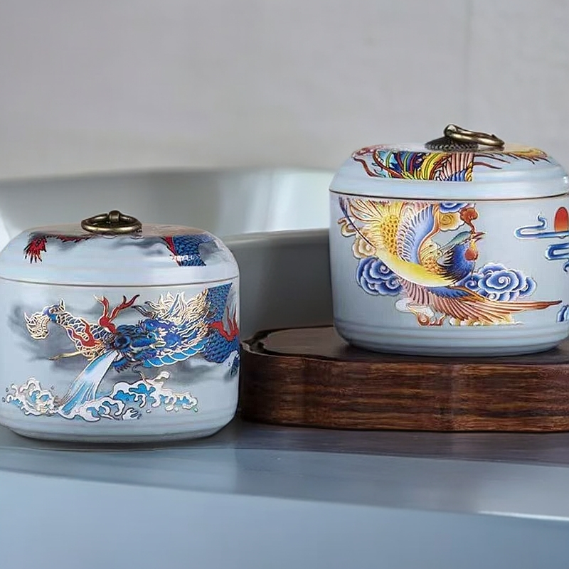 茶叶罐-龙凤组合ZHZ017