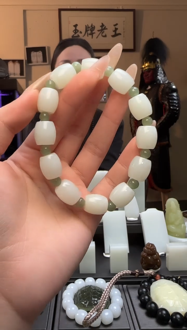 【闪购商品】和田玉白玉极限弧未镶嵌手串