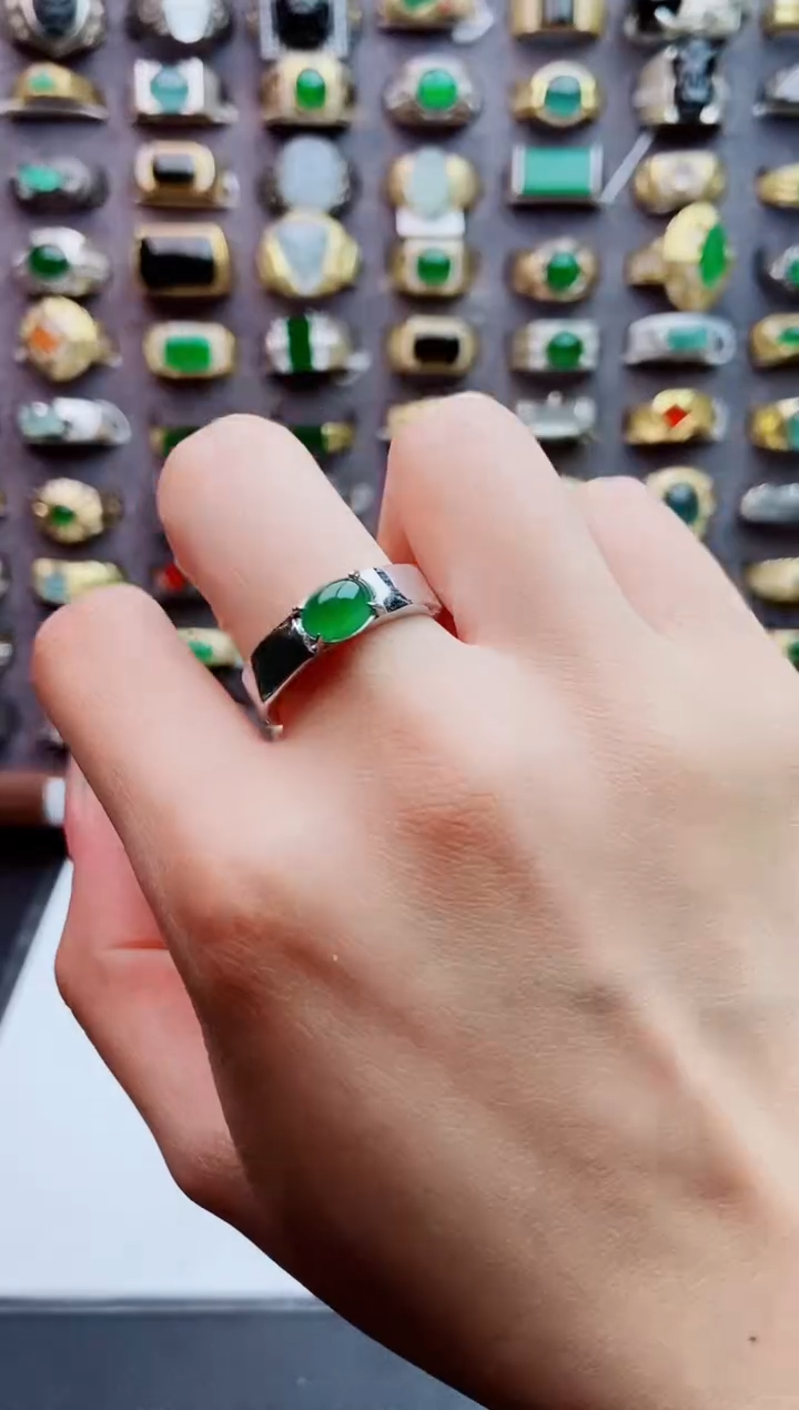 未镶嵌戒指翡翠天然翡翠男戒