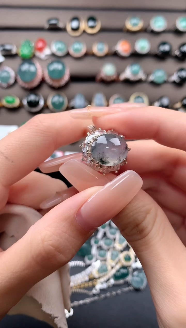 【闪购商品】翡翠戒指银S925镶嵌13131