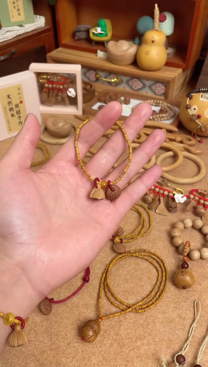 竹节手串一物一拍单圈好运连连加黄跑环