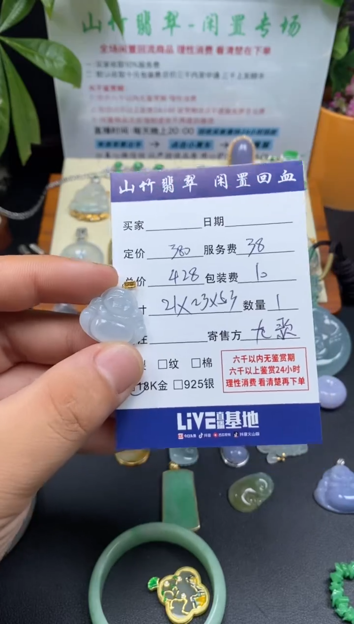 颈饰18K金镶嵌翡翠3001783