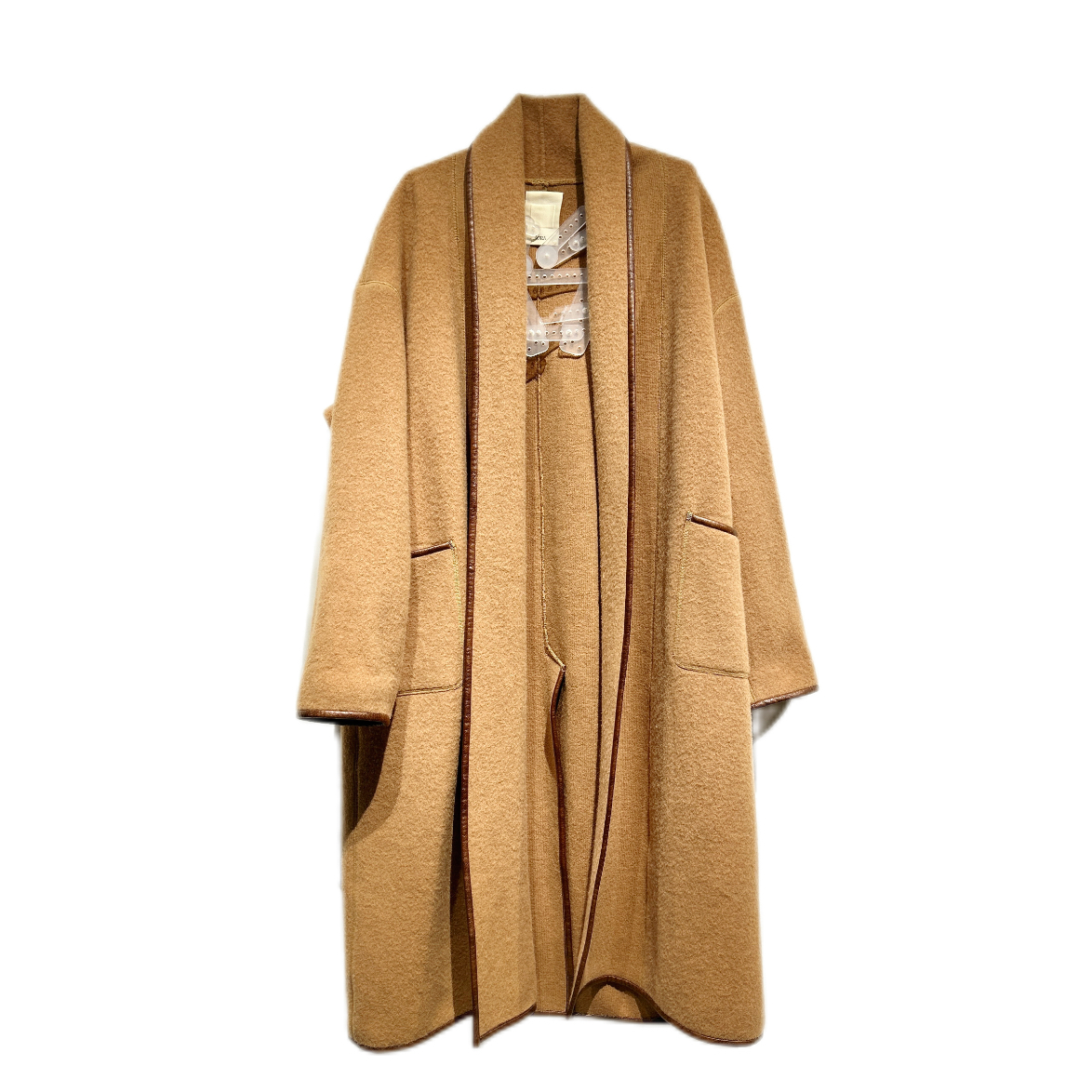 《刘思宇》D双面针织时尚百搭轻奢大衣宽松外套秋冬冬季中长款女装