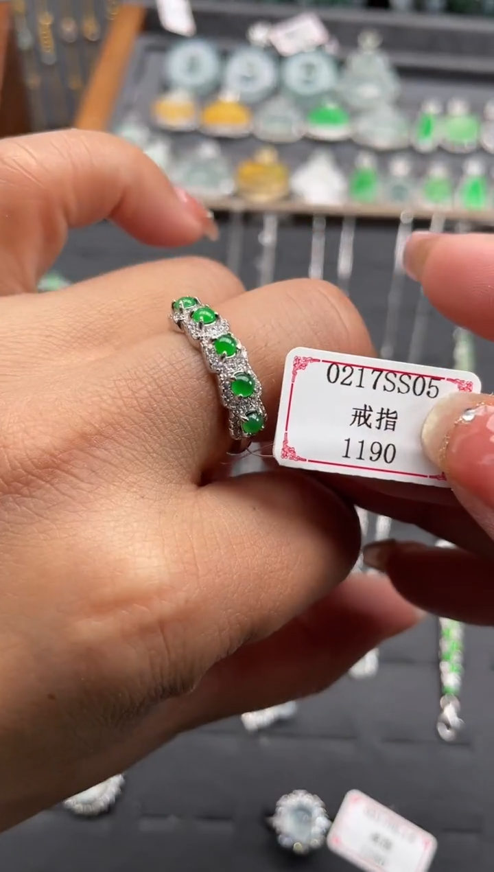 【闪购商品】翡翠戒指银S925镶嵌0217SS05