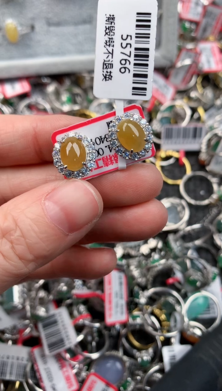 银S925镶嵌戒指翡翠11                 11