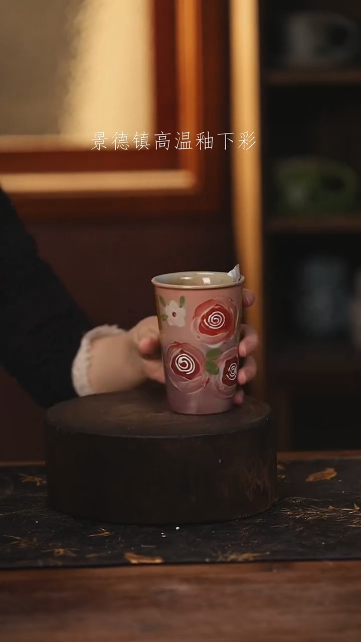 陶瓷景德镇高温釉下手绘陶瓷@L073@