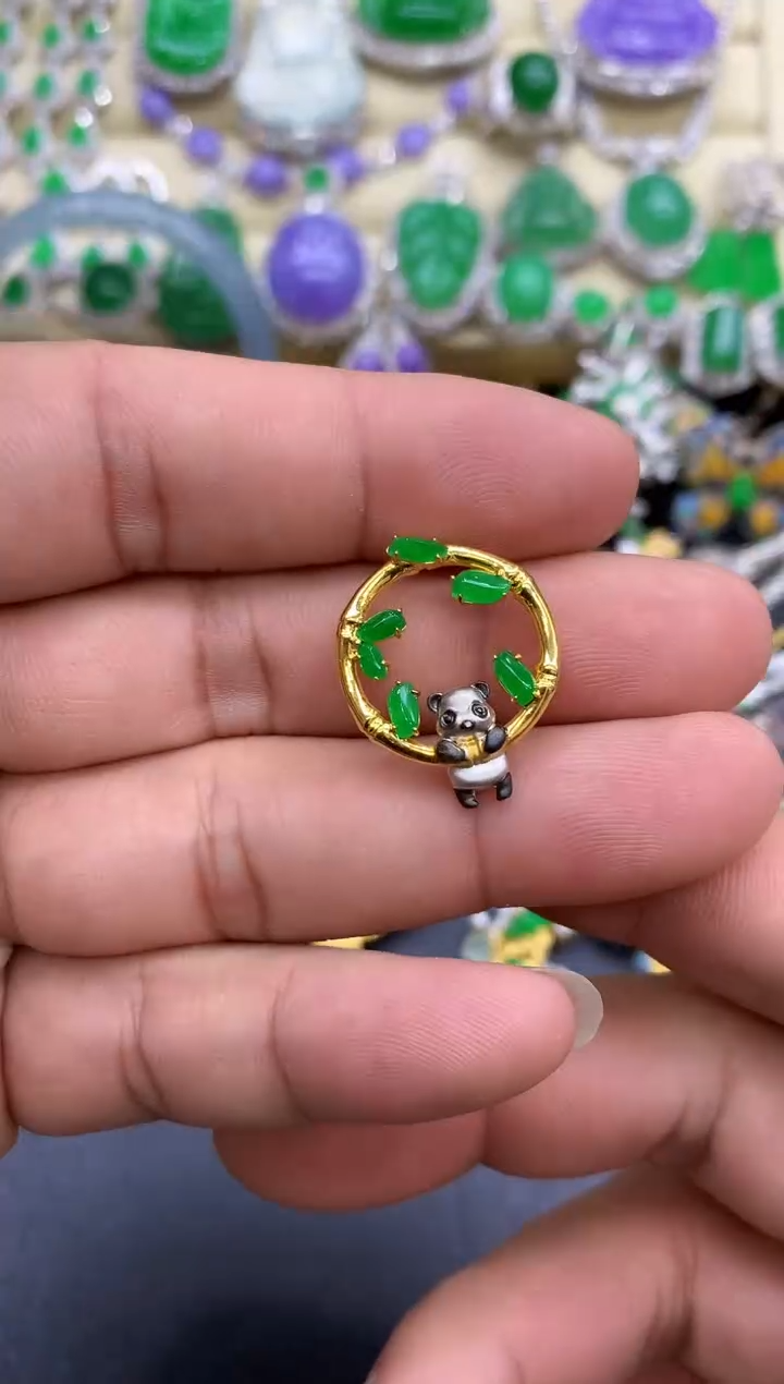 颈饰18K金镶嵌翡翠296-中国好珍宝