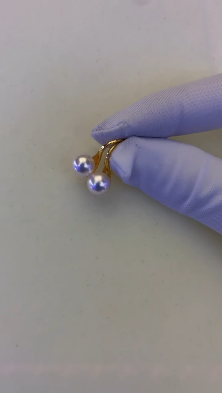 银S925镶嵌DA海水珍珠 GD260 7-8 耳钩