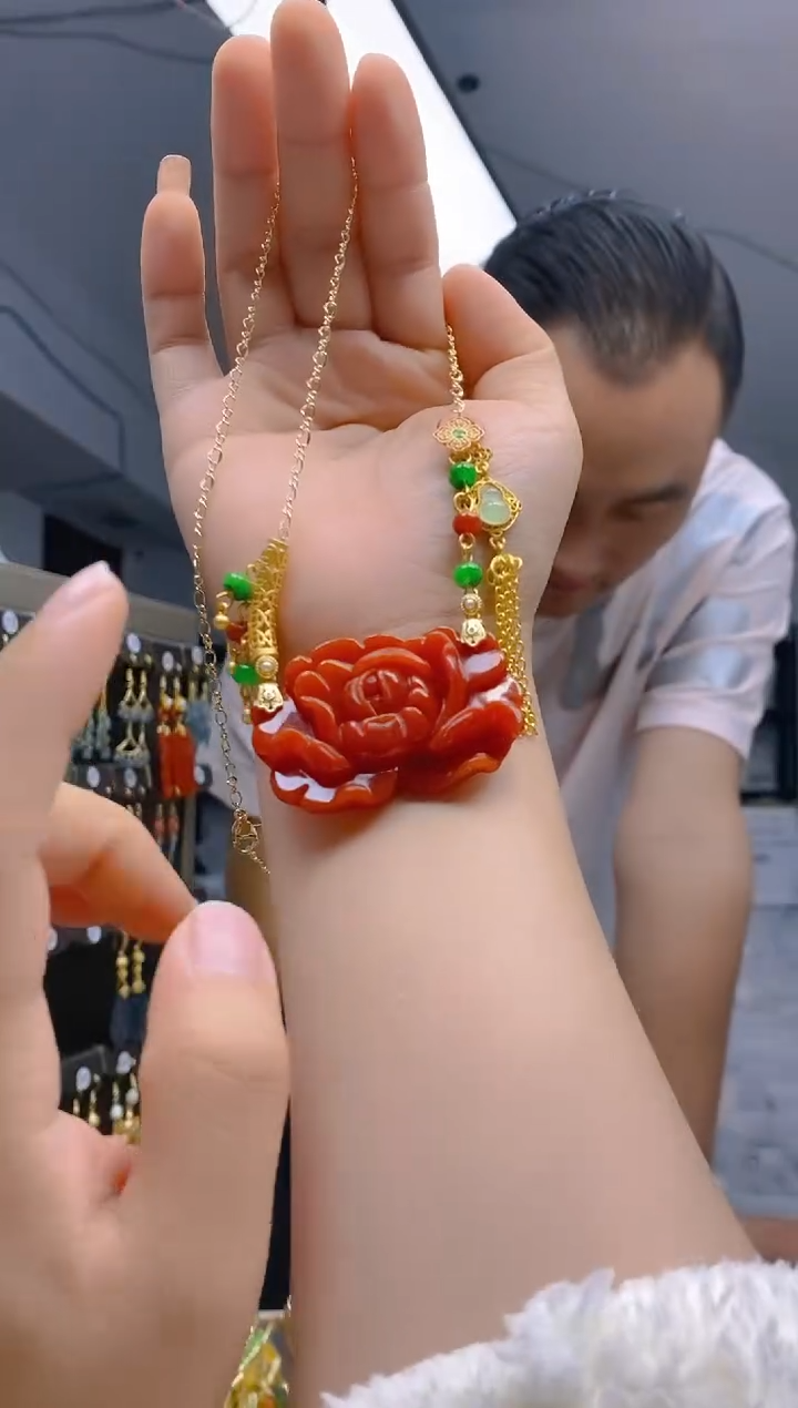 【闪购商品】翡翠耳饰合金068翡翠锁骨链