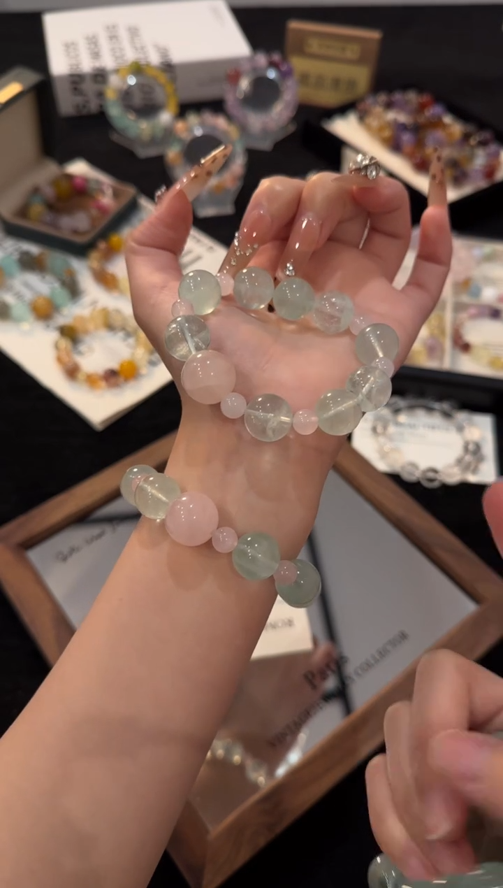 未镶嵌手链水晶绿萤石多宝x3255