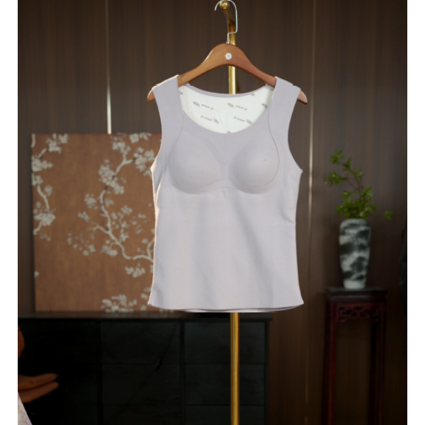 【云想妮妮-依松煮月】中式冬季保暖羽绒黛杯罩内搭背心5003