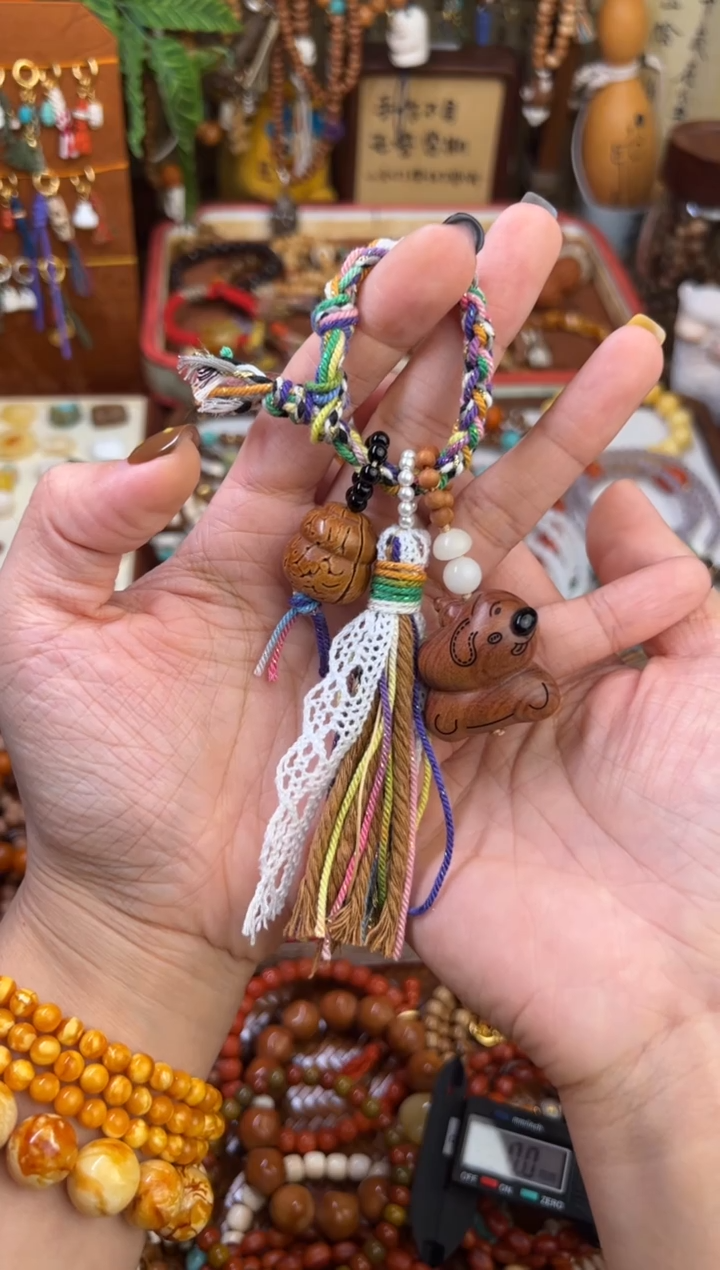 桃木吊坠桃木编制小包挂