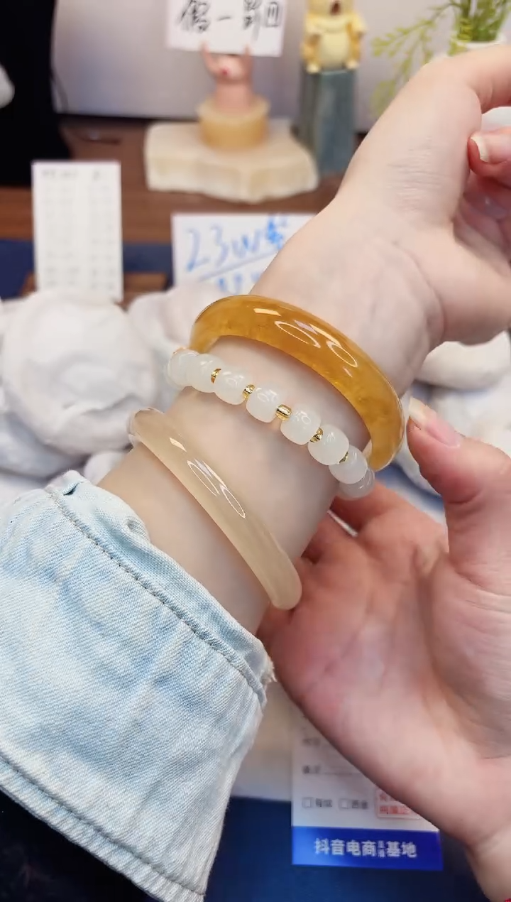 【闪购商品】石英质玉手镯未镶嵌489-财气镯-圈口60