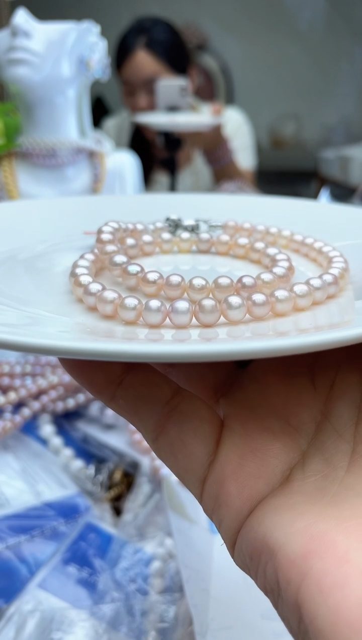 天粉项链      7mm