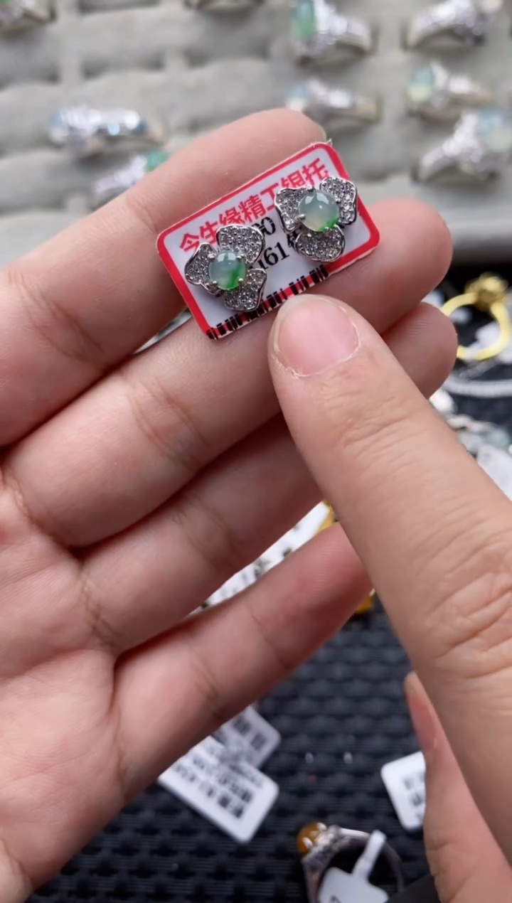 【闪购商品】翡翠戒指银S925镶嵌666666---4