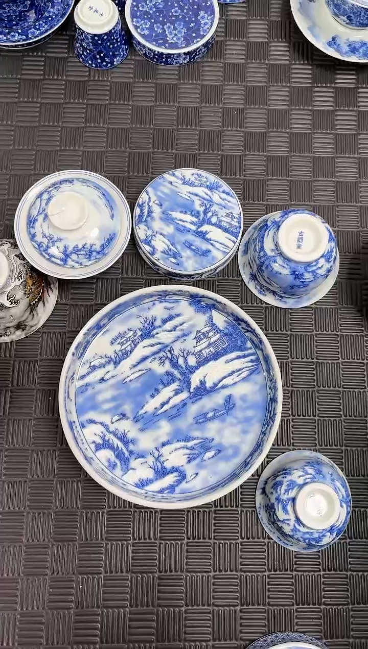 盖碗瓷景德镇陶瓷茶具古器堂瑞雪兆丰年套组