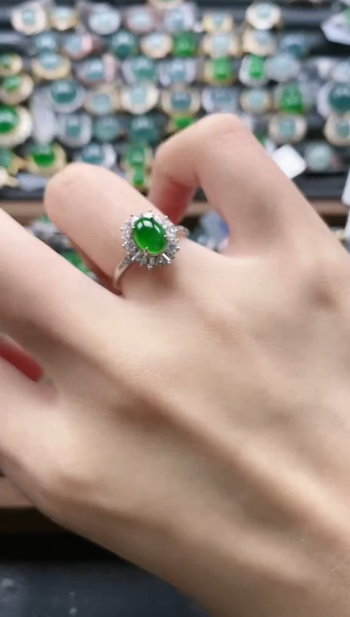 【闪购商品】翡翠戒指银S925镶嵌51511