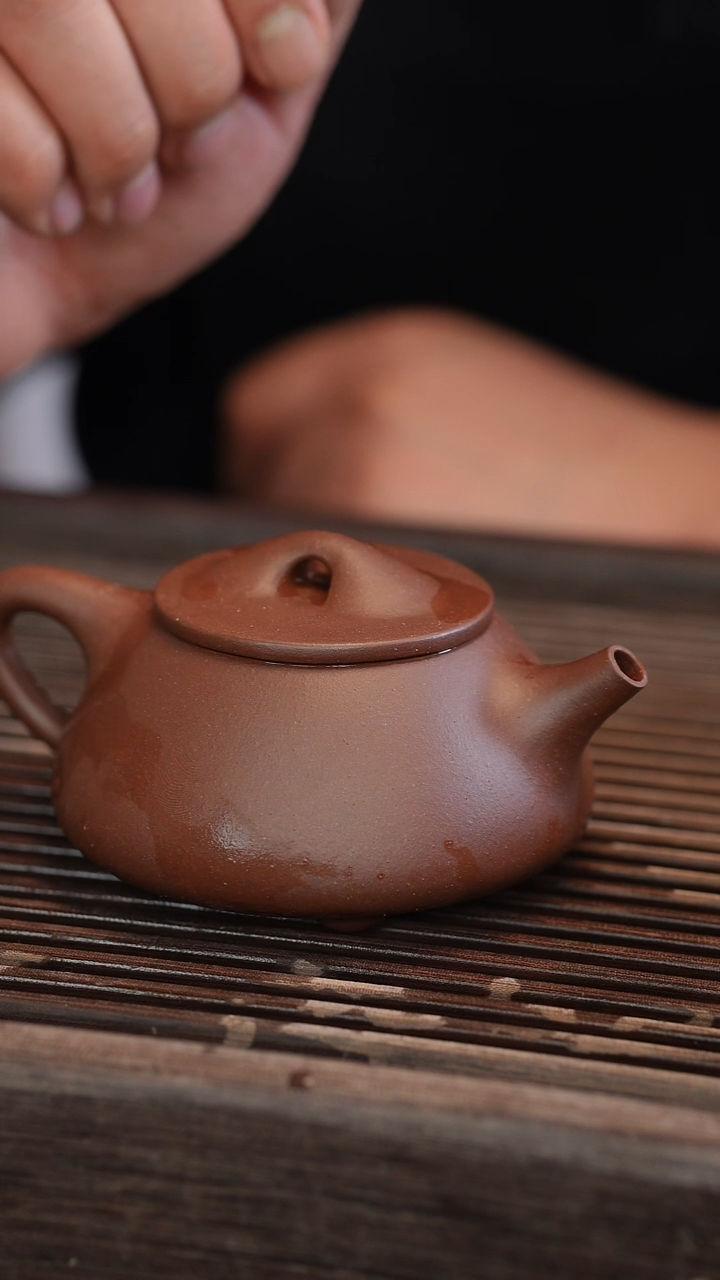 茶壶紫砂景舟石瓢 半手工 210cc