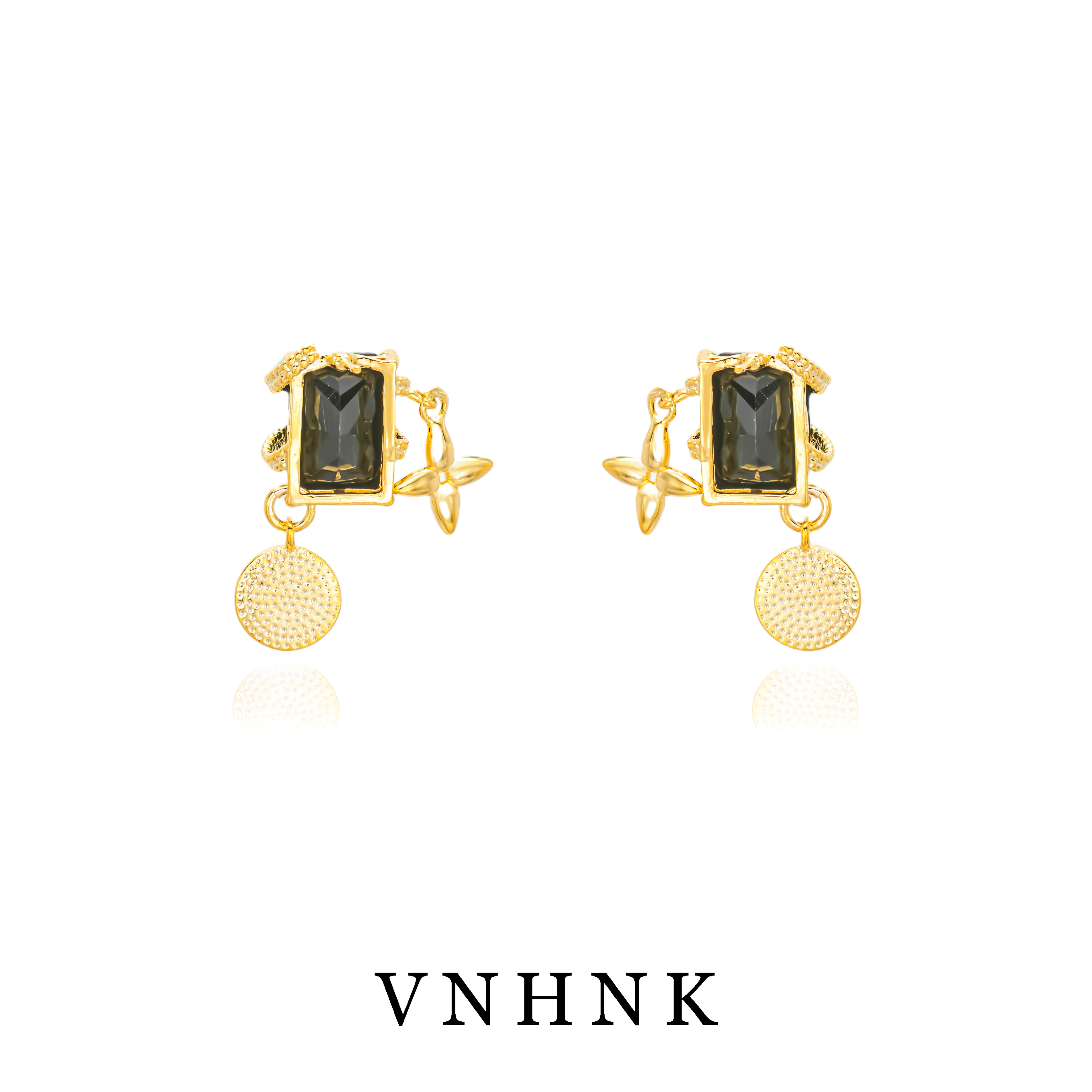 铜合金合成锆石耳饰 美可儿   D76   金色时尚百搭耳环