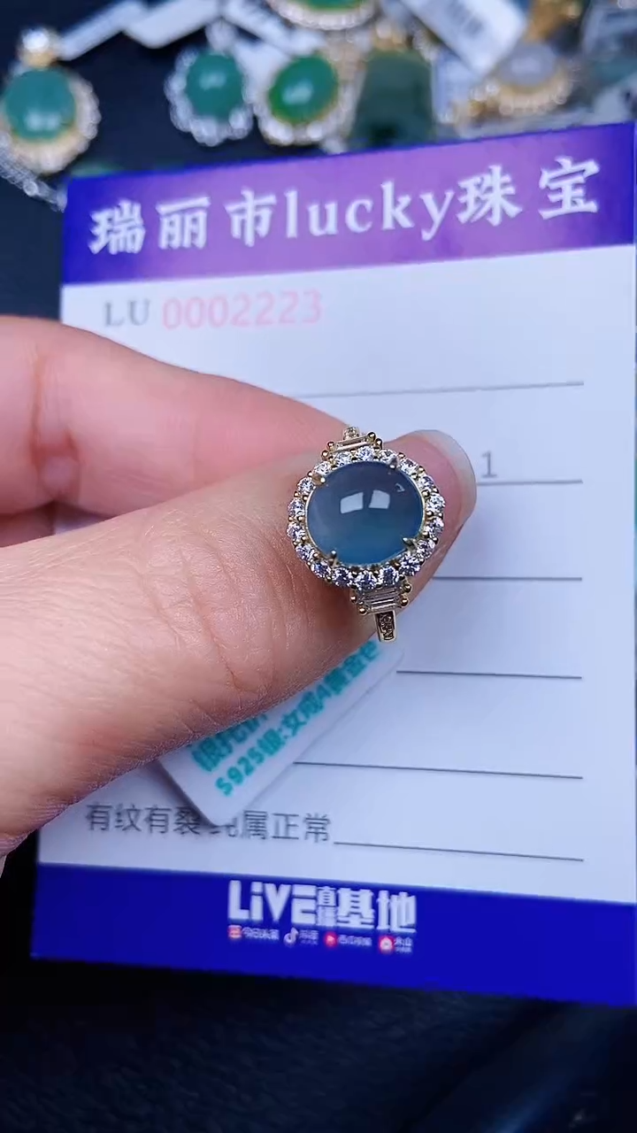 颈饰银S925镶嵌翡翠2223