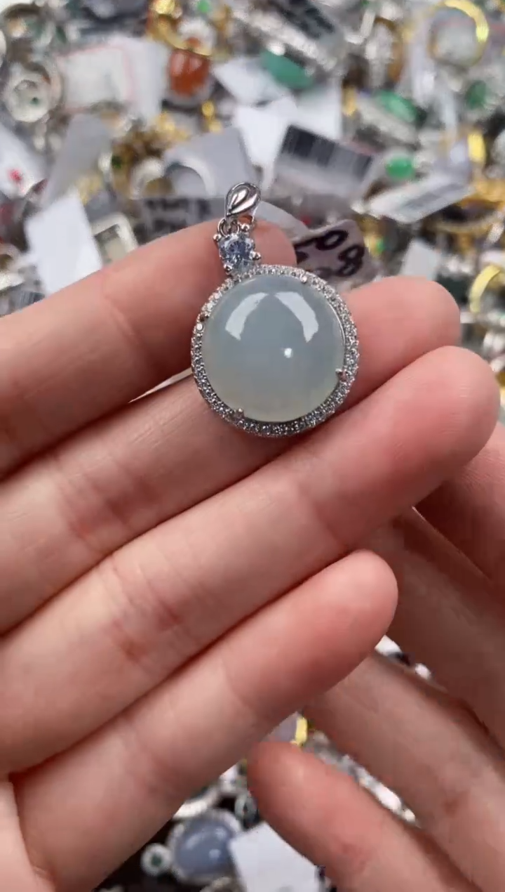 银S925镶嵌戒指翡翠222       9