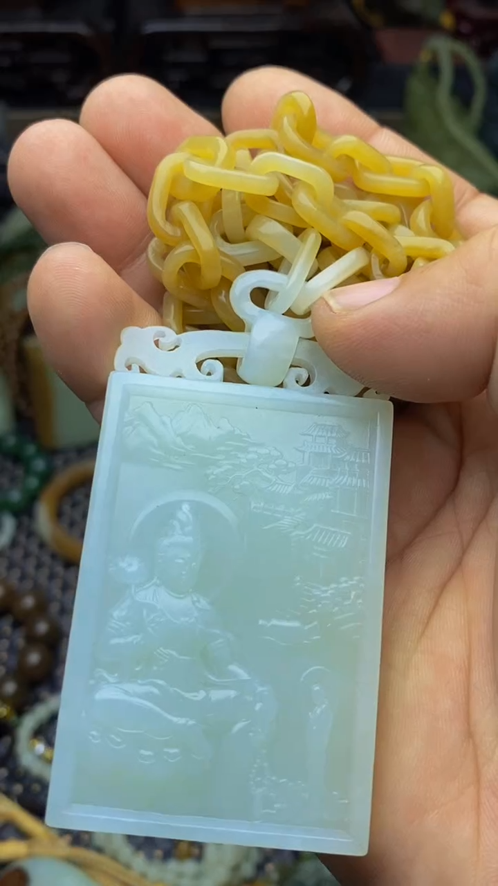 未镶嵌和田玉挂件m**m多部分组成