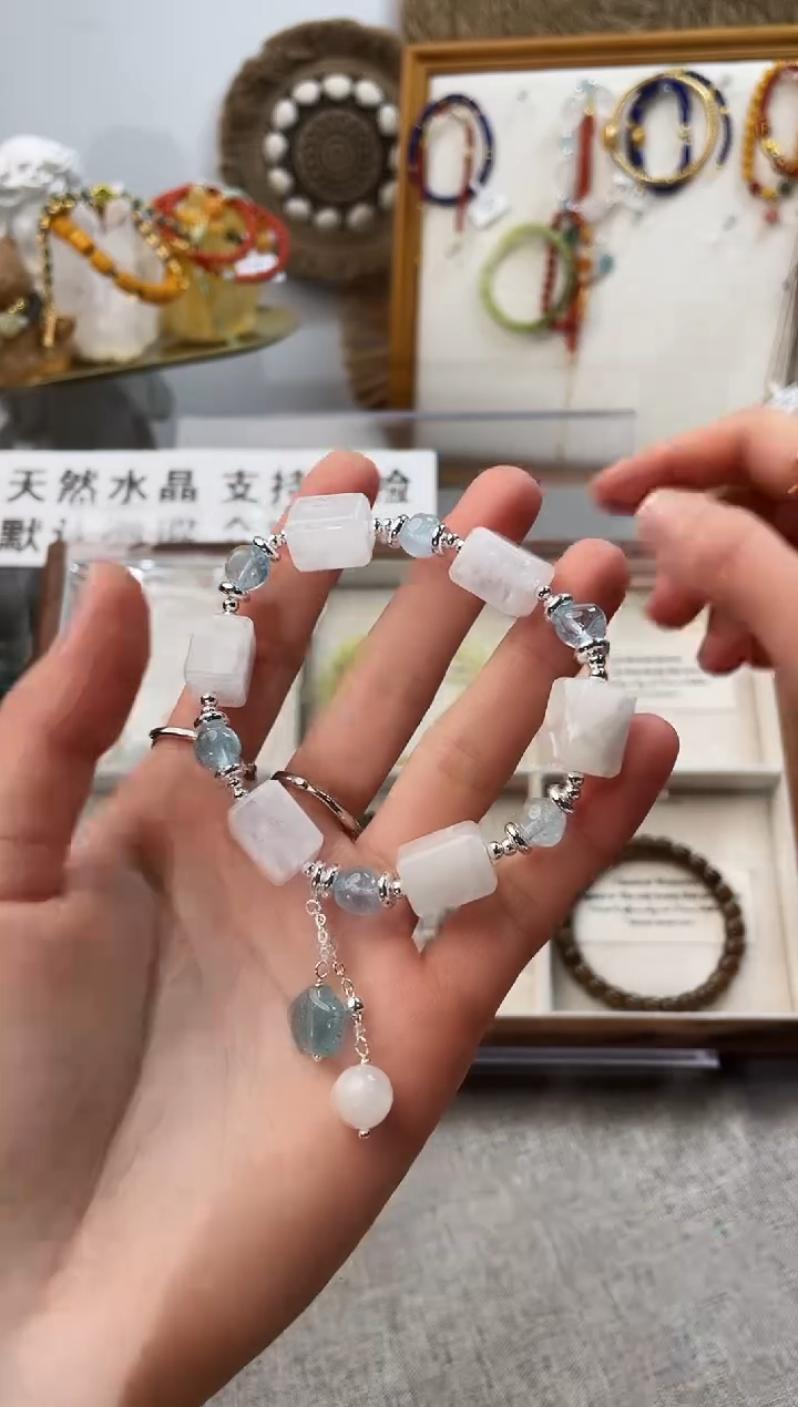 未镶嵌手串水晶一*雪花幽灵方块（多样发一）