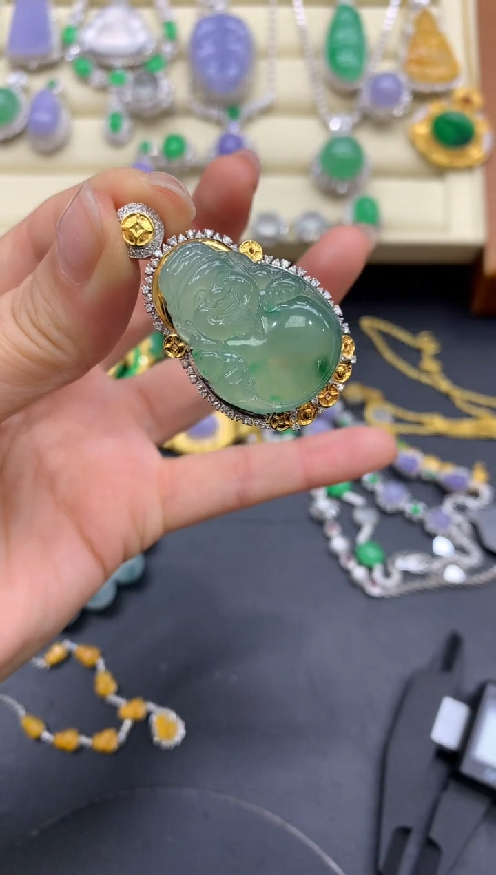 【闪购商品】翡翠颈饰18K金镶嵌567-中国好珍宝