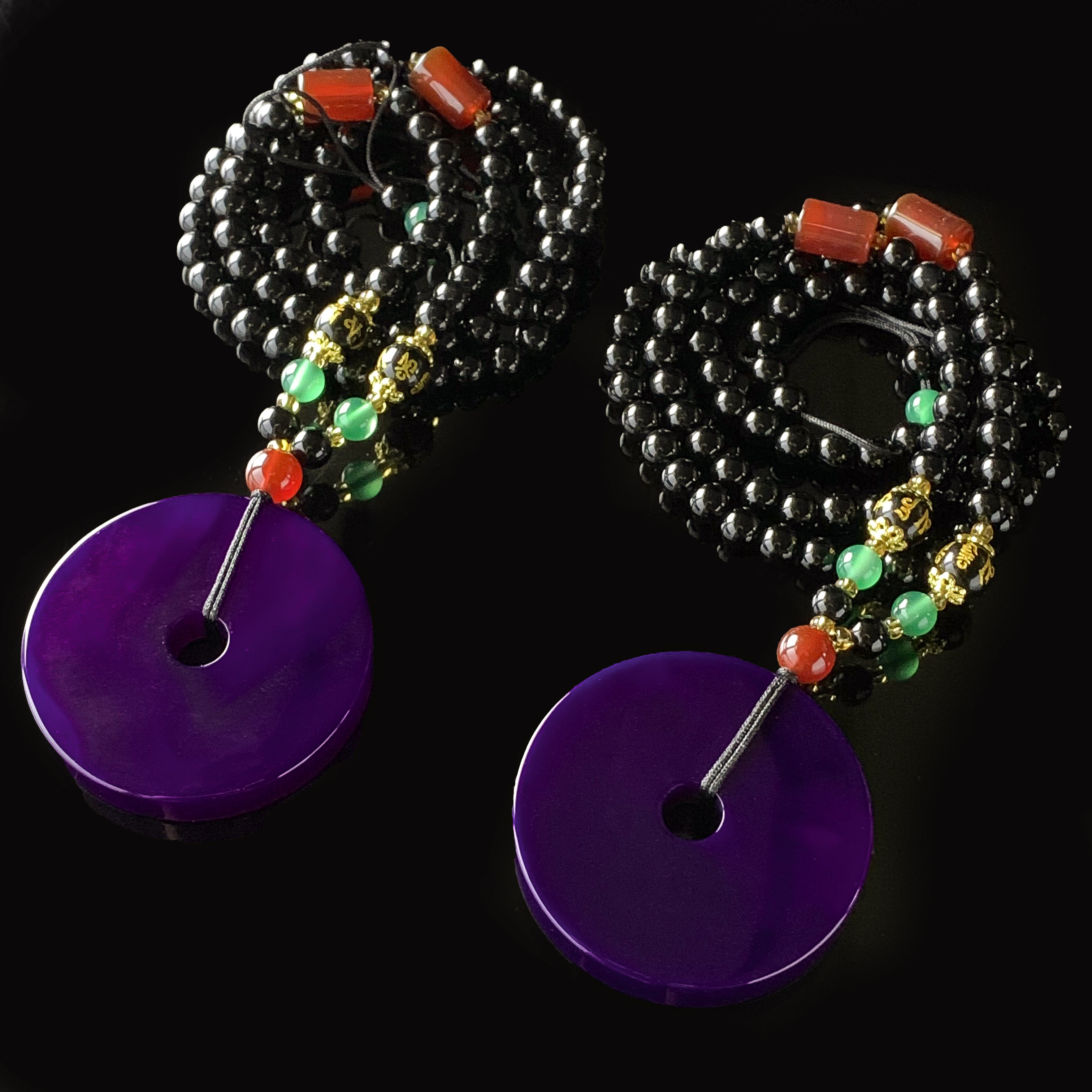 S8300（黑哥）苏紫石玛瑙紫平安扣-多样性发其一