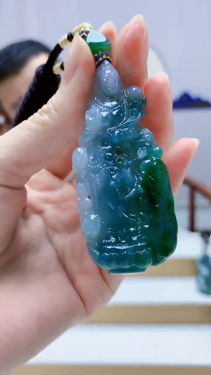 未镶嵌定制翡翠4898zm-毛货挂件观音162