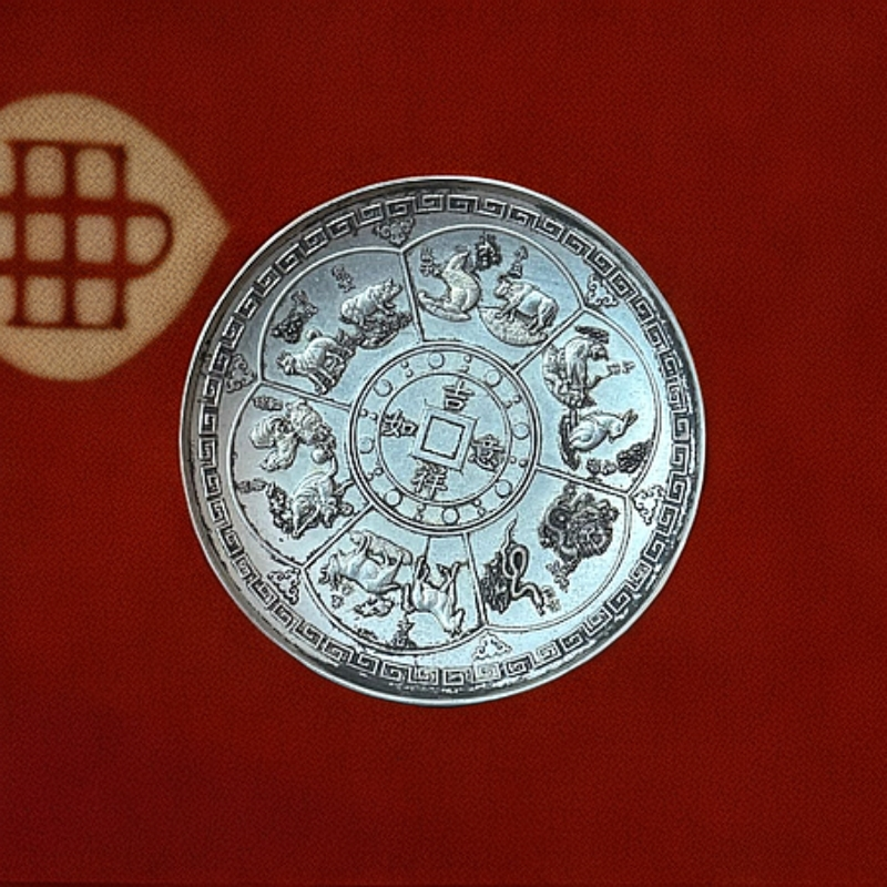 精美十二生肖吉祥如意盘玄关摆件复古陶瓷纯手工主人杯手绘龙纹