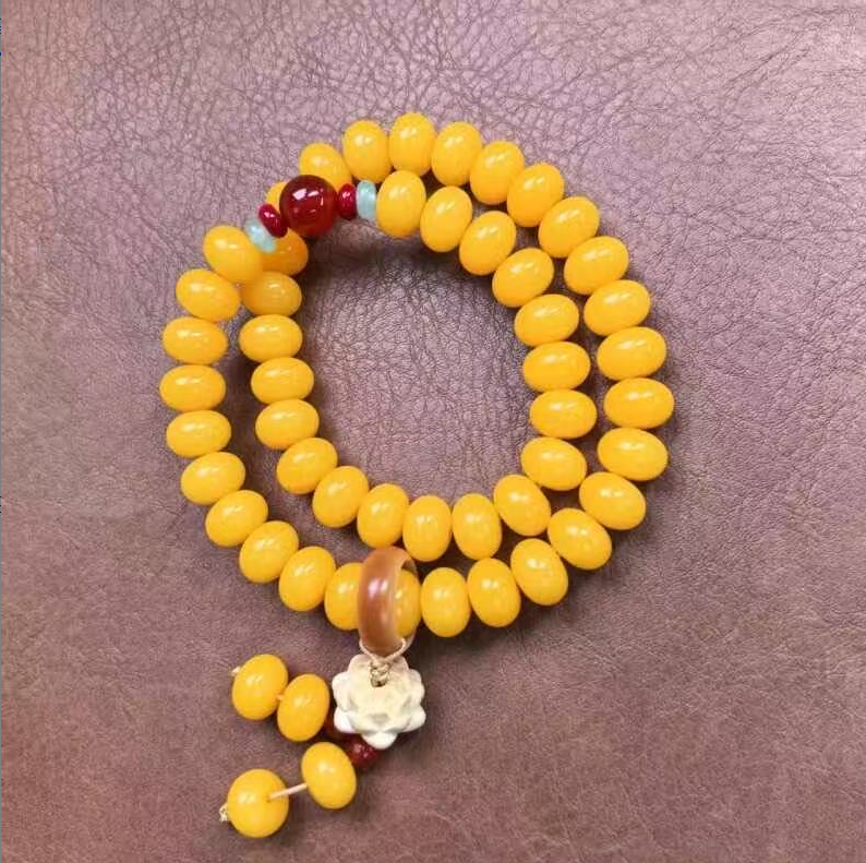 菩提PT-28 天然菩提帝王黄多圈文玩菩提根手串（无礼盒）