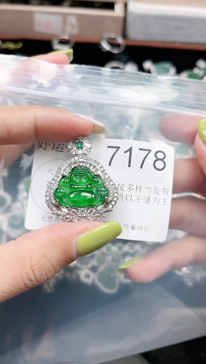 【闪购商品】翡翠颈饰未镶嵌赠皮绳7178