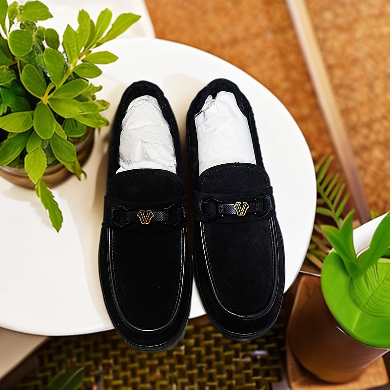 男士一脚蹬乐福鞋英伦风真皮豆豆鞋磨砂软底鞋