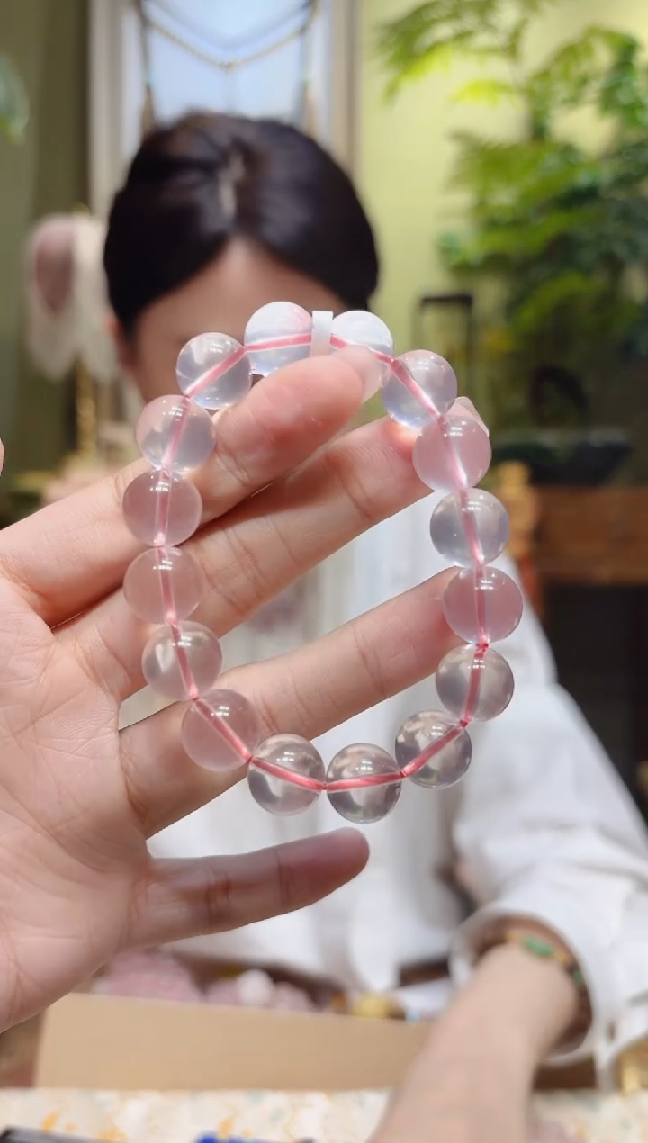 【闪购商品】水晶手串未镶嵌粉水晶手串6/12.2