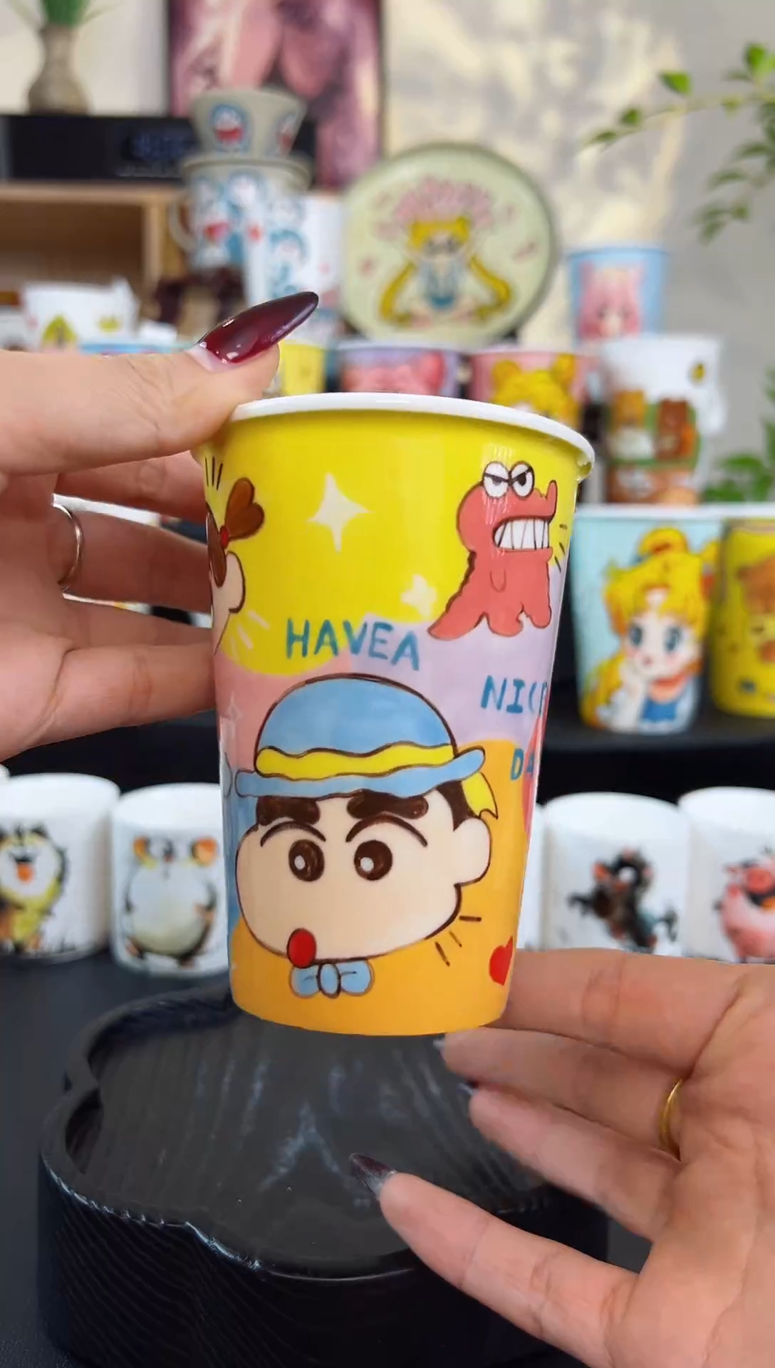 【闪购商品】摆件笙笙漫 手工手绘陶瓷杯杯