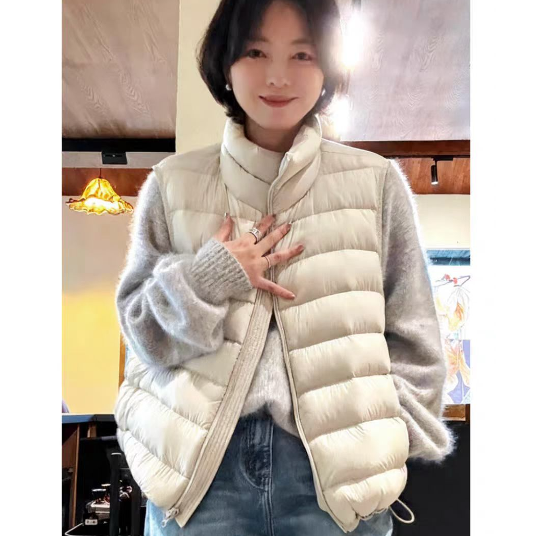 立领纯色薄款女冬季拉链短款韩版百搭休闲马甲宽松时尚B164#