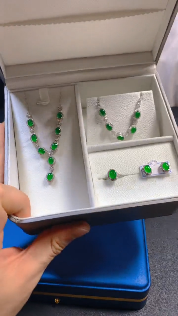 【闪购商品】翡翠颈饰未镶嵌0883960024多样性发一套盒