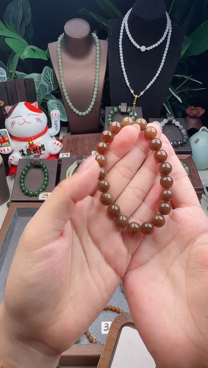 未镶嵌手串和田玉（糖玉）精品10m新疆且末红糖玉手串