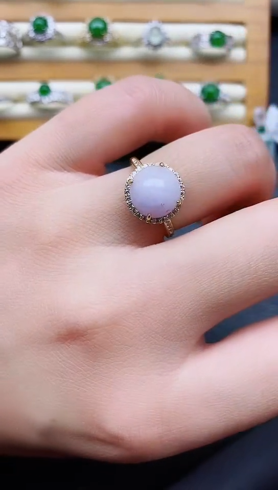 银S925镶嵌戒指翡翠1